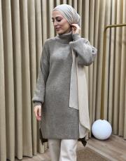 vizon 4269 inşirah boğazlı triko tunik