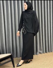 siyah 30016 senna peony abiye elbise 2