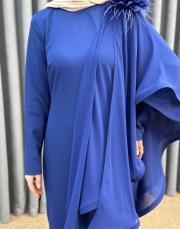 lacivert 3151 white corner abiye elbise 5