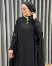 siyah 3192 white corner abiye elbise 3