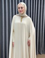 bej 3192 white corner abiye elbise 2