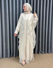 bej 2961 white corner abaya abiye