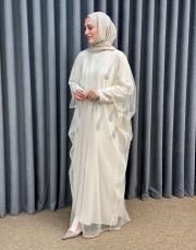 bej 2961 white corner abaya abiye 2