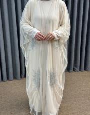 bej 2966 white corner abaya abiye 5