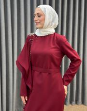 bordo 3253 white corner abiye 3