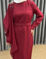 bordo 3253 white corner abiye 6