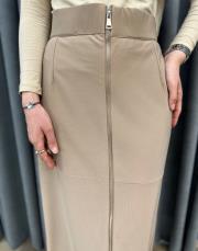 camel 251203 micca part dökümlü kumaştan fermurlı zamansız etek 3