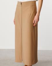 camel 251203 micca part dökümlü kumaştan fermurlı zamansız etek 5