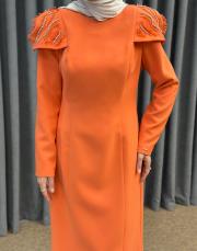 turuncu 30024 senna  baglıore abiye elbise 5