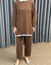 kahve 251885 micca ipekçe ferra pantolonlu takım 4