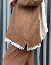 kahve 251885 micca ipekçe ferra pantolonlu takım 6