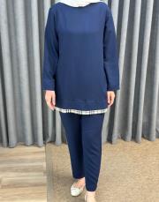 lacivert 251885 micca ipekçe ferra pantolonlu takım 5