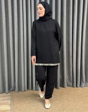 siyah 251885 micca ipekçe ferra pantolonlu takım