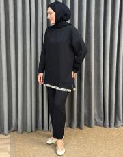 siyah 251885 micca ipekçe ferra pantolonlu takım 2