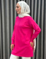 fuşya 26k 907 nuss triko tunik