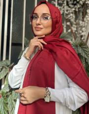 burgundy 241-3002 imannoor zincir kare pamuk ipek şal