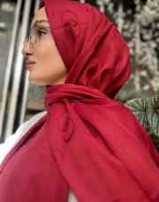 burgundy 241-3002 imannoor zincir kare pamuk ipek şal 2
