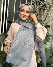 gri 251-3029 imannoor dama logo shiny jakar şal