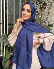 lacivert 251-3029 imannoor dama logo shiny jakar şal