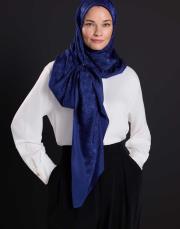 lacivert 251-3029 imannoor dama logo shiny jakar şal 6