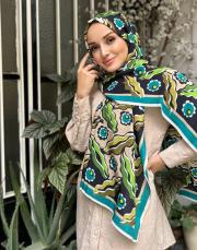 yeşil 251-3007 imannoor  pelenk floş viskon şal