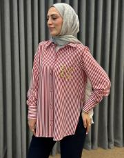 kırmızı 25kc 4927 missemramiss gömlek