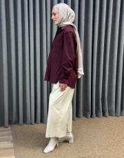 bordo 4890 missemramiss nakışlı gömlek 3