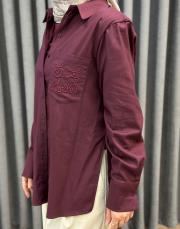 bordo 4890 missemramiss nakışlı gömlek 5