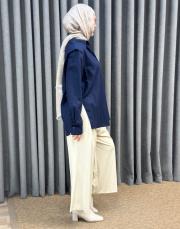 lacivert 4890 missemramiss nakışlı gömlek 4