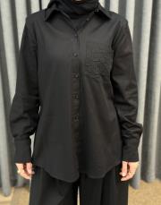 siyah 4890 missemramiss nakışlı gömlek 3