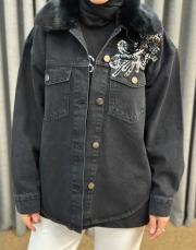 antrasit 4909 missemramiss kürklü ceket 4