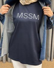 lacivert 4877 missemramiss taşlı tşört