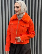 kırmızı 4895 missemramiss kürklü kua çeket