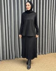 siyah sz 5432 sentez şifon etek 3