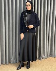 siyah sz 5457 sentez luna volanlı etek