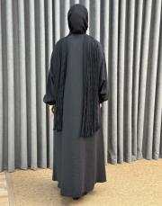 siyah 252562 micca soft modal içerikli şal detaylı kap 4