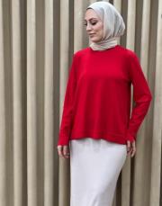 kırmızı 26k 902 nuss triko bluz