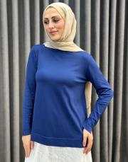 açık lacivert 26k 902 nuss triko bluz