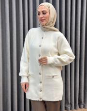 ekru 26k 7008 nuss angora hırka