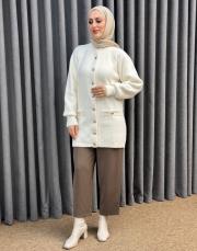 ekru 26k 7008 nuss angora hırka 2