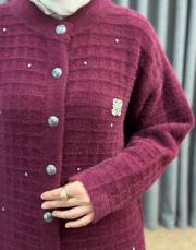 bordo 26 k 7010 nuss angora hırka 7