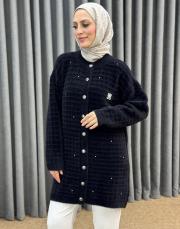 siyah 26 k 7010 nuss angora hırka