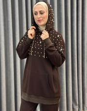 kahve 25k 4976 missemramiss kapşonlu modal takım 2