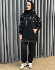 siyah 25k 4976 missemramiss kapşonlu modal takım 2