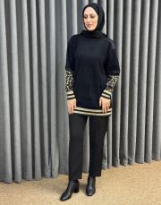 siyah 5009 missemramiss nakış detaylı angora tunik 2