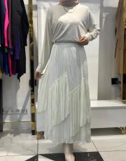 beyaz sz 5475 sentez viola parçalı etek