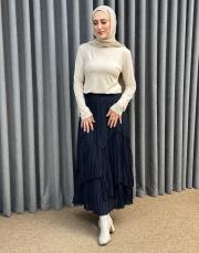 lacivert sz 5475 sentez viola parçalı etek 5