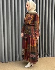 bordo 25k 4908 missemramiss layers desenli elbise 2