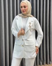 ekru 4844 missemramiss ekru çizgili line takım 2