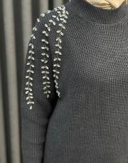 gri 25k 4873 missemramiss taş işlemeli triko kazak 5